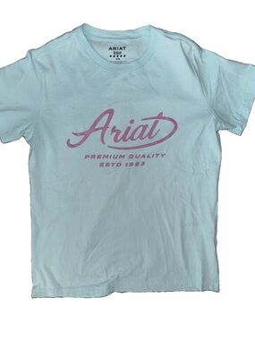 Ariat Women’s  Baby BlueT-Shirt with Lilac writing size M